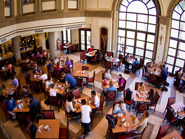 dining room and guests, inside Pavilion Dining